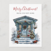 メリークリスマスニュー素朴ホームフロントドアムービング 案内ポストカード (正面)