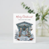 メリークリスマスニュー素朴ホームフロントドアムービング 案内ポストカード (スタンド正面)