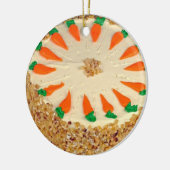 メリークリスマスニンジンのケーキの食べ物の写真 セラミックオーナメント (左)