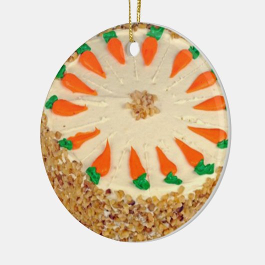 メリークリスマスニンジンのケーキの食べ物の写真 セラミックオーナメント (左)