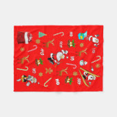 メリークリスマスニースいけな25 12月クリスマス フリースブランケット (正面(横))