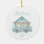 メリークリスマスネイバービーチハウスオーナメント セラミックオーナメント (裏面)