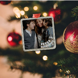 メリークリスマスネイビーコテージコア メタルオーナメント