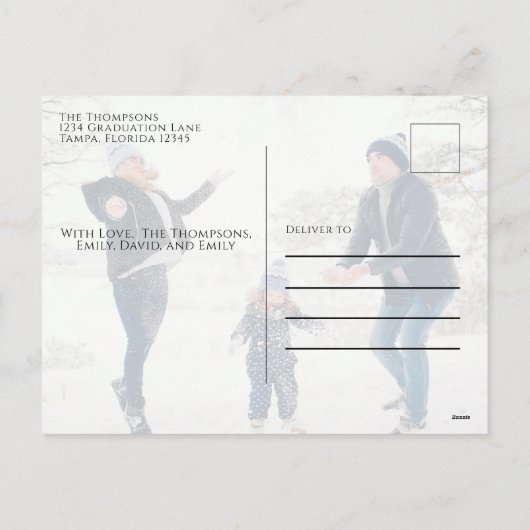 メリークリスマスネイビーブルースノーフレーク冬2の写真 シーズンポストカード (裏面)