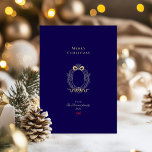 メリークリスマスネイビーブルー&金ゴールド 箔シーズンカード<br><div class="desc">友人、家族、同僚と共有するのに最適なエレガントデザインとカラーパレッモダントは、シックで洗練されたスタイルを鑑賞する人々に理想的である。この永遠のホリデーカードであなたの季節の願いに思い出に残るフェスティバルtouchを追加！</div>