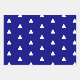 メリークリスマスネイビーホワイトトライアングル ラッピングペーパーシート