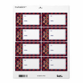 メリークリスマスネイビー&レッドプレイドステッカーギフトラベル ラベル (フルシート)