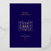 メリークリスマスネイビー&金ゴールドシスタイリッシュック 箔シーズンカード (正面)
