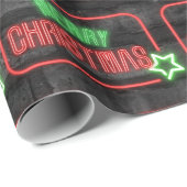 メリークリスマスネオンサイン入りレンガ ラッピングペーパー (ロールコーナー)