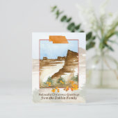 メリークリスマスネブラスカ雪の丘パーソナライズされた シーズンポストカード (スタンド正面)