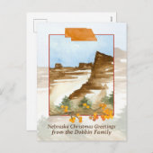 メリークリスマスネブラスカ雪の丘パーソナライズされた シーズンポストカード (正面/裏面)