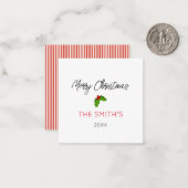 メリークリスマスネームイヤーフェスティバルホリデー文字 ノートカード (正面/裏面インサイチュ)