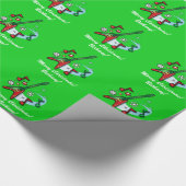 メリークリスマスネームカスタマイズ可能ロックギター ラッピングペーパー (角)