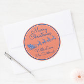 メリークリスマスネームグレースレイサンタトインデーア ラウンドシール (封筒)