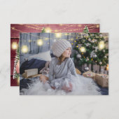 メリークリスマスネームツリーズウッドライトズコテージ 招待状 (正面/裏面)