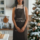 メリークリスマスネームパーソナライズされたブラック エプロン