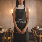 メリークリスマスネームパーソナライズされたブラック エプロン