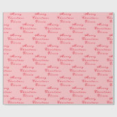 メリークリスマスネームピンクレッドシンプルモダン ラッピングペーパー (フラット)