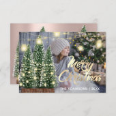 メリークリスマスネームフォトツリーバラライト 招待状 (正面/裏面)