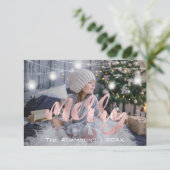 メリークリスマスネームフォトツリーバラライト 招待状 (スタンド正面)