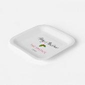 メリークリスマスネームホリーイヤーフェスティバルタイポグラフィ ペーパープレート (傾斜あり)