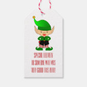 メリークリスマスネーム小妖精や小人ホリデーズギフトラベル ギフトタグ (正面)