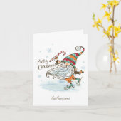 メリークリスマスノルディック格言クリスマス カード (黄色い花)