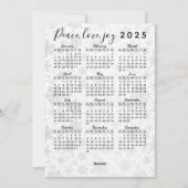 メリークリスマスノルディック格言ティール(緑がかった色)2025カレンダー シーズンカード (裏面)