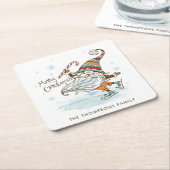 メリークリスマスノルディック格言 パーソナライズされた スクエアペーパーコースター (アングル)