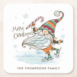 メリークリスマスノルディック格言 パーソナライズされた スクエアペーパーコースター