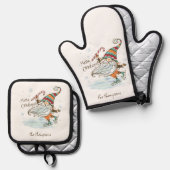 メリークリスマスノルディック格言 鍋つかみ&鍋敷きセット (正面/裏面)