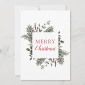メリークリスマスノンフォトウォータースカラー緑 シーズンカード (正面)