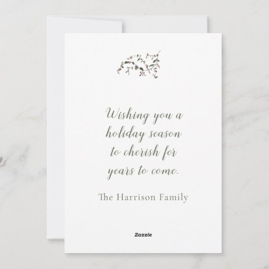 メリークリスマスノンフォトウォータースカラー緑 シーズンカード (裏面)