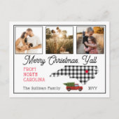 メリークリスマスノースカロライナ州フォトホリデー シーズンポストカード (正面)
