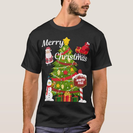 メリークリスマスノースポールおもしろいTシャツ Tシャツ (正面)