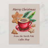 メリークリスマスノースポールコーヒーショップ ポストカード (正面)