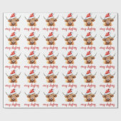 メリークリスマスハイランド牛 ラッピングペーパー (フラット)