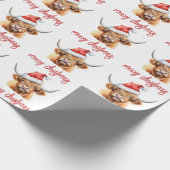 メリークリスマスハイランド牛 ラッピングペーパー (角)