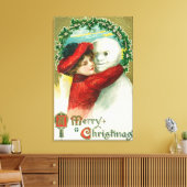 メリークリスマスハグ雪だるま キャンバスプリント (インサイチュ (リビング))