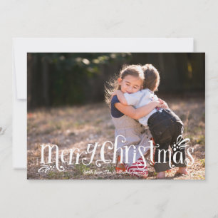 メリークリスマスハグ 休日の写真カード シーズンカード