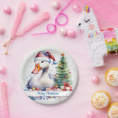 メリークリスマスハットフェスティバルグース –  ペーパープレート (パーティー)