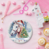 メリークリスマスハットフェスティバルホース –  ペーパープレート (パーティー)