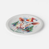 メリークリスマスハットフェスティバル牛 –  ペーパープレート (アングル)