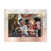 メリークリスマスハッピーイヤー金ゴールドグレーグリッター写真