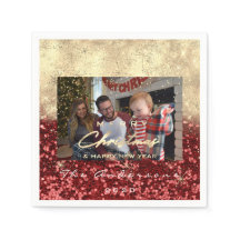 メリークリスマスハッピーイヤー金ゴールドフォトレッドグリッター