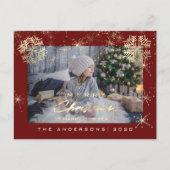 メリークリスマスハッピーイヤー金ゴールド雪姫の写真 ポストカード (正面)