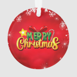 メリークリスマスハッピークリスマスレッドグリーンホリデーおもしろい オーナメント
