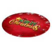 メリークリスマスハッピークリスマスレッドグリーンホリデーおもしろい カッティングボード (角)