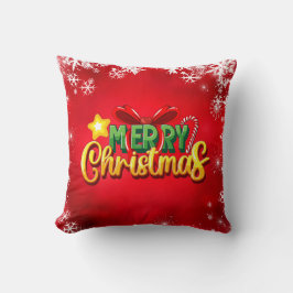 メリークリスマスハッピークリスマスレッドグリーンホリデーおもしろい クッション