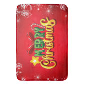 メリークリスマスハッピークリスマスレッドグリーンホリデーおもしろい バスマット (正面縦)